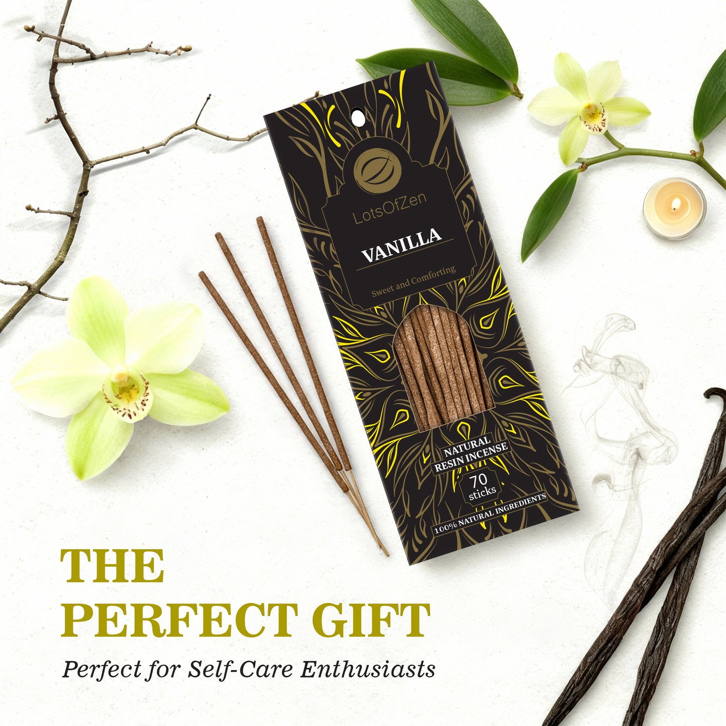 Vanilla Incense Sticks (70 Pack)