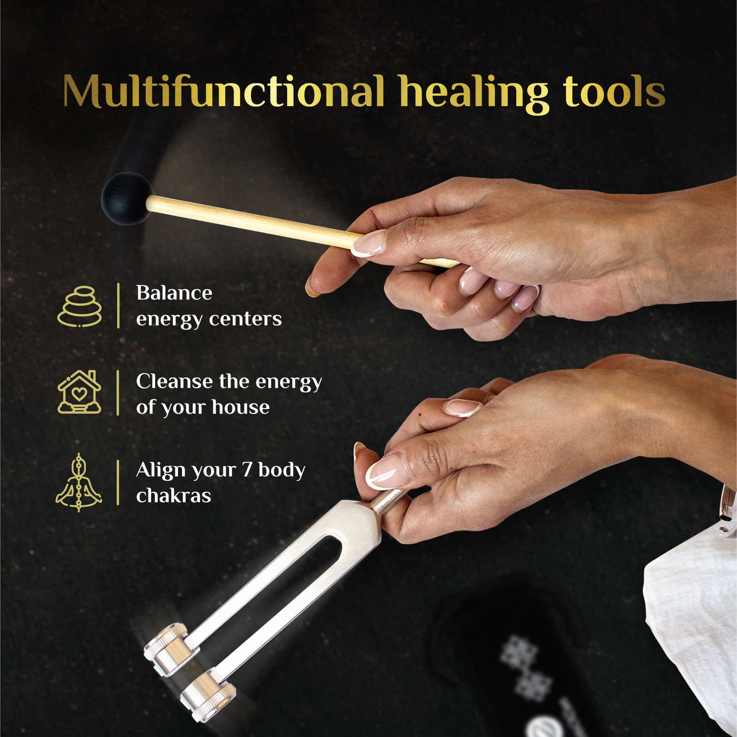 Tuning Forks Set (128Hz, 256Hz, 512Hz)