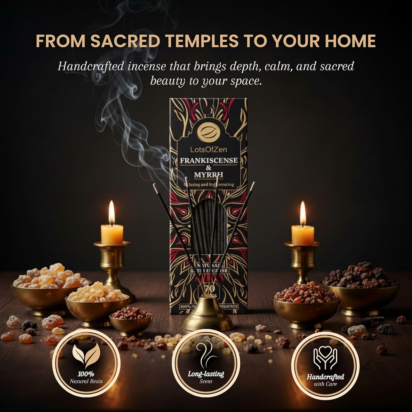 Frankincense and Myrrh Incense Sticks (70 Pack)