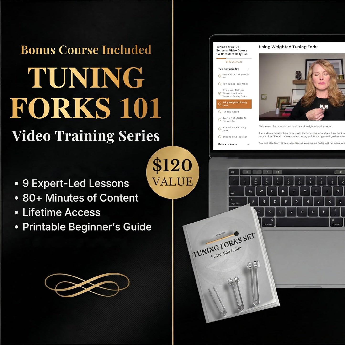 Tuning Forks Set (128Hz, 256Hz, 512Hz)