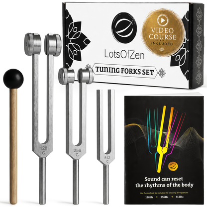 Essential Tuning Forks Set for Sound Healing (128Hz, 256Hz, 512Hz)