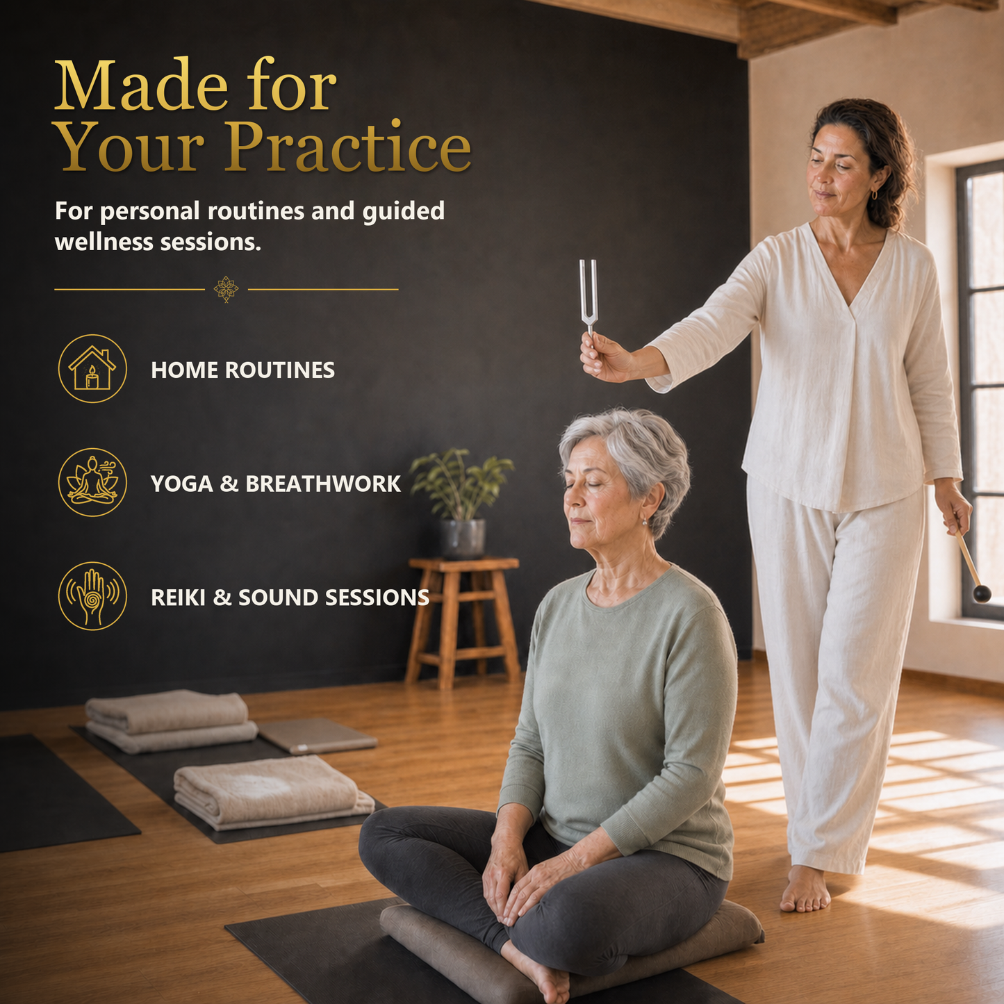 Essential Tuning Forks Set for Sound Healing (128Hz, 256Hz, 512Hz)