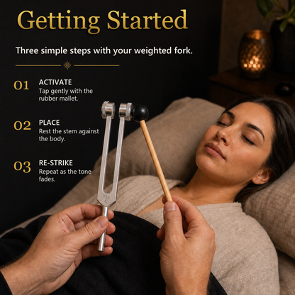Essential Tuning Forks Set for Sound Healing (128Hz, 256Hz, 512Hz)