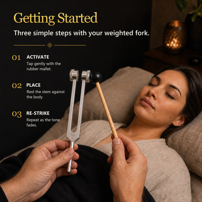 Tuning Forks for Healing Set (128 Hz, 256 Hz, 512 Hz)