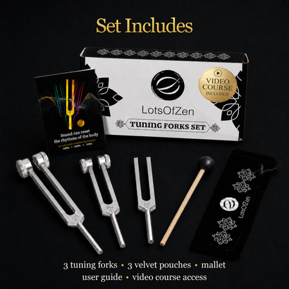 Tuning Forks for Healing Set (128 Hz, 256 Hz, 512 Hz)