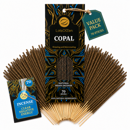 White Copal Incense Sticks (70 Count) - Long Burning, Charcoal-Free