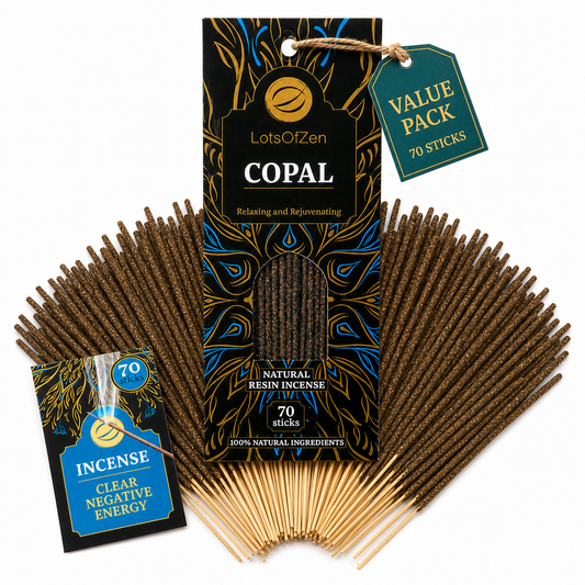 White Copal Incense Sticks (70 Count) - Long Burning, Charcoal-Free
