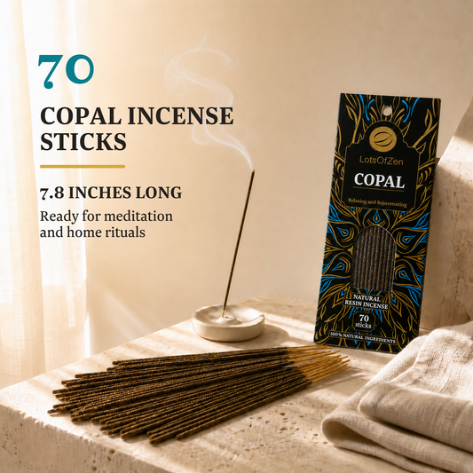 White Copal Incense Sticks (70 Count) - Long Burning, Charcoal-Free