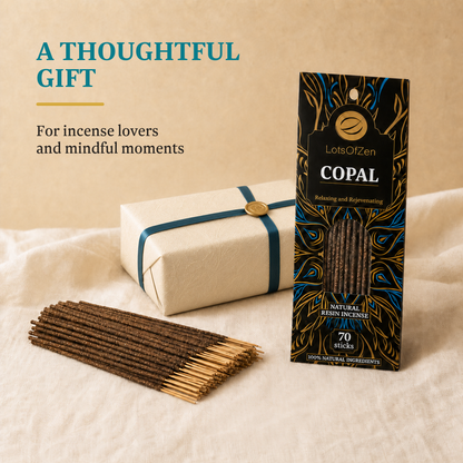 White Copal Incense Sticks (70 Count) - Long Burning, Charcoal-Free