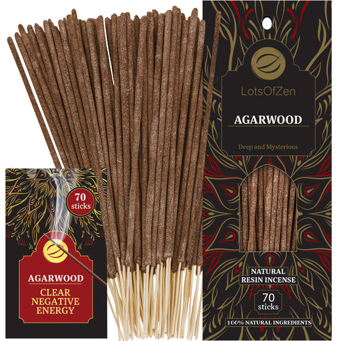 Agarwood Incense Sticks (70 Pack) - Premium Oud Incense